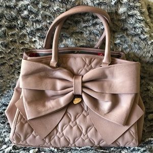 Betsey Johnson Mauve Bow Purse